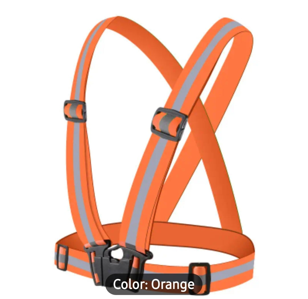 1pc High Visibility Reflective Vest For Running And Night Riding - Adjustable Strap For Adults And Children - Stay Safe And Visible In Low Light Conditions