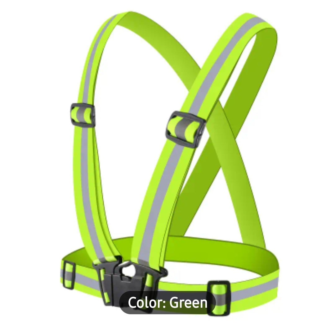 1pc High Visibility Reflective Vest For Running And Night Riding - Adjustable Strap For Adults And Children - Stay Safe And Visible In Low Light Conditions