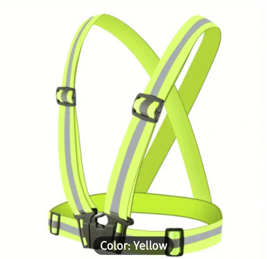 1pc High Visibility Reflective Vest For Running And Night Riding - Adjustable Strap For Adults And Children - Stay Safe And Visible In Low Light Conditions