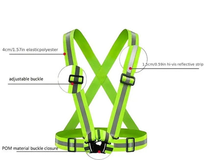 1pc High Visibility Reflective Vest For Running And Night Riding - Adjustable Strap For Adults And Children - Stay Safe And Visible In Low Light Conditions